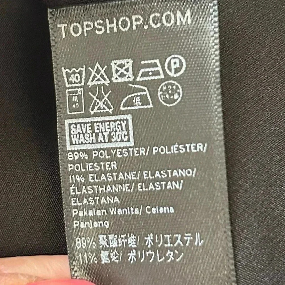 Topshop Tassel Hem Kick Flare Trousers Black Cropped Pants Size 4 NWOT - Picture 13 of 16